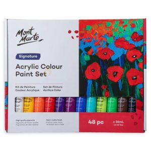 Mont Marte Acrylic Colour Paint Set – 18 Vibrant Colors, 36ml Tubes, Professional Quality