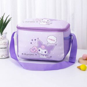 Cute Kuromi Insulated Lunch Bag – Purple Shoulder Cooler Bag