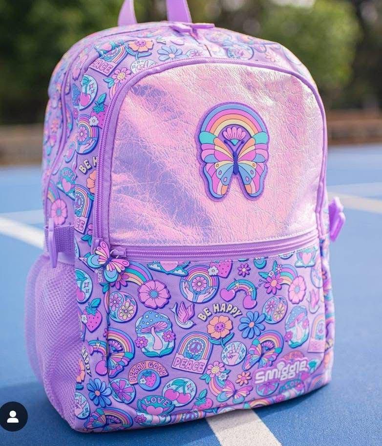 Smiggle Rainbow Butterfly Plush Backpack – Cute & Colorful Design for Kids